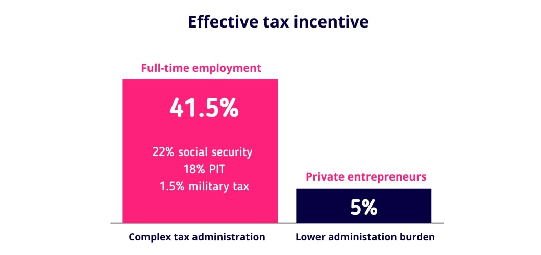 Effective tax incentive for software developers: 5% instead of 40%